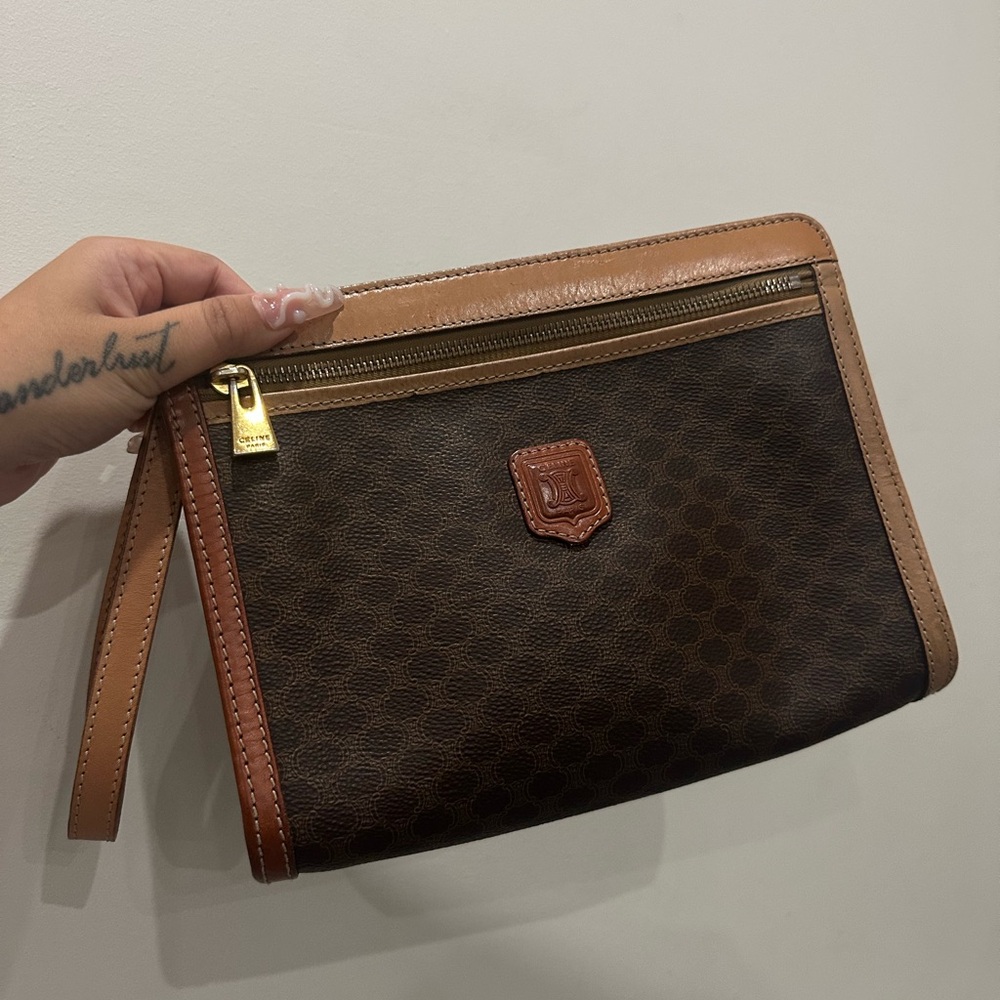 Celine Brown and Tan Clutch